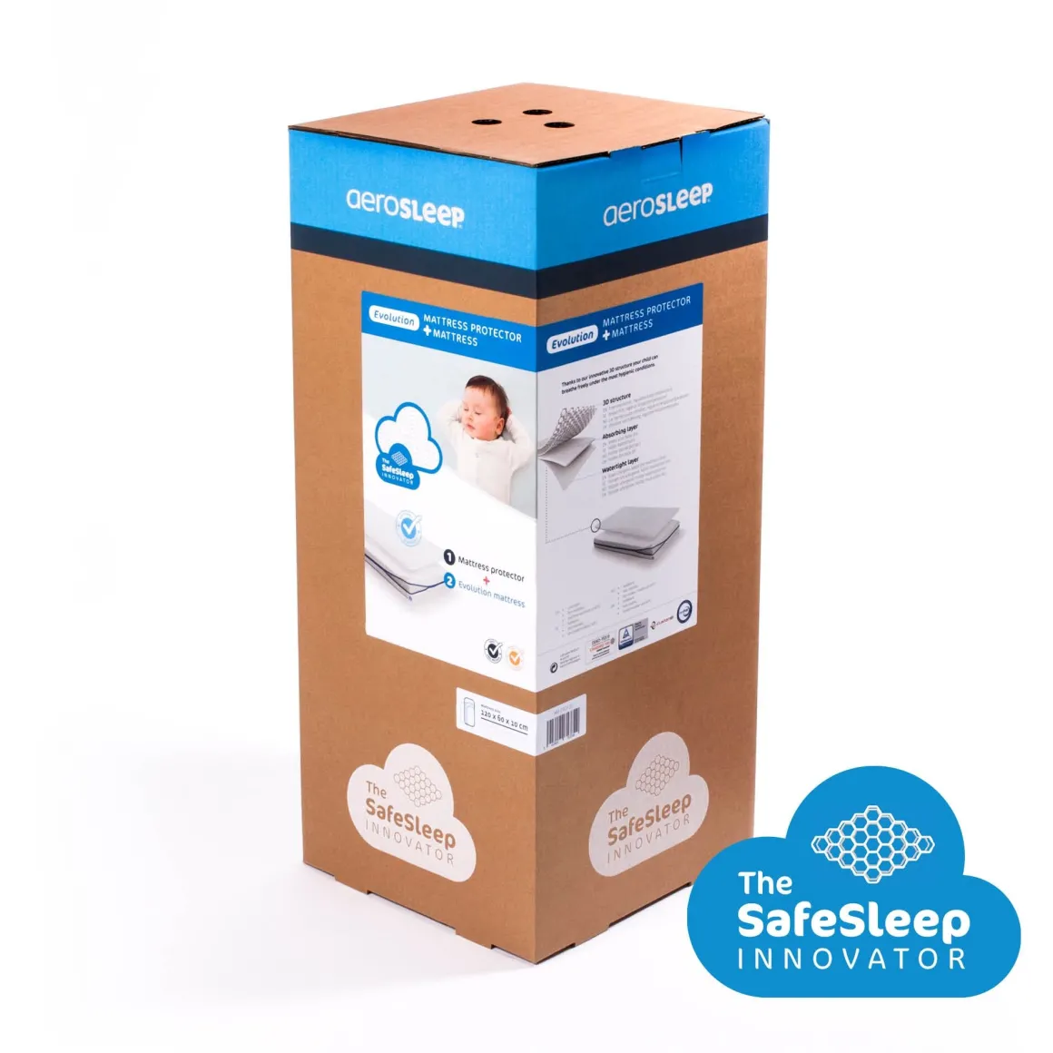 AeroSleep Peutermatras 70 x 150 cm Evolution Met Ventilerende Topper