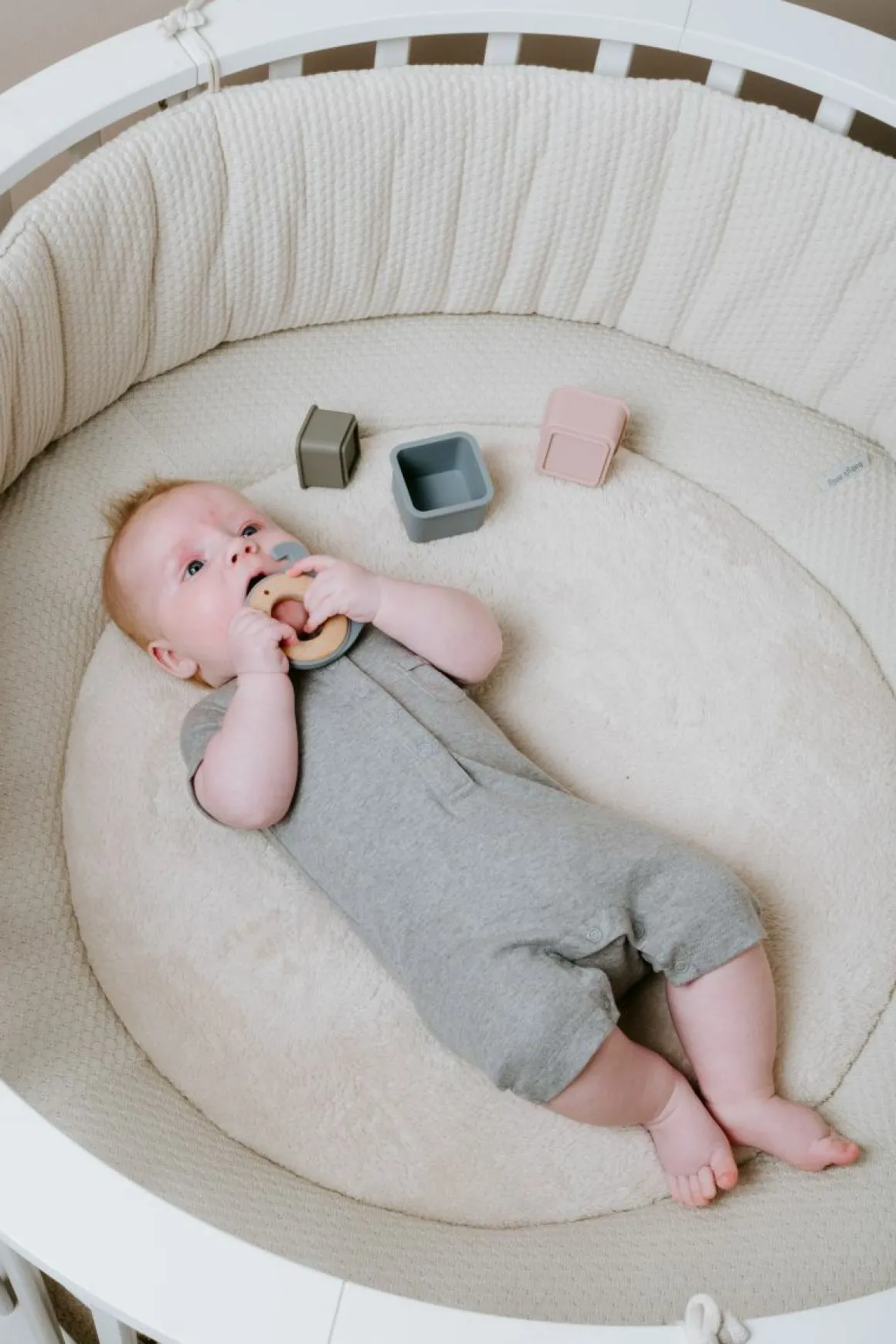 Baby's Only Boxkleed Rond Sky Warm Linen 90 cm