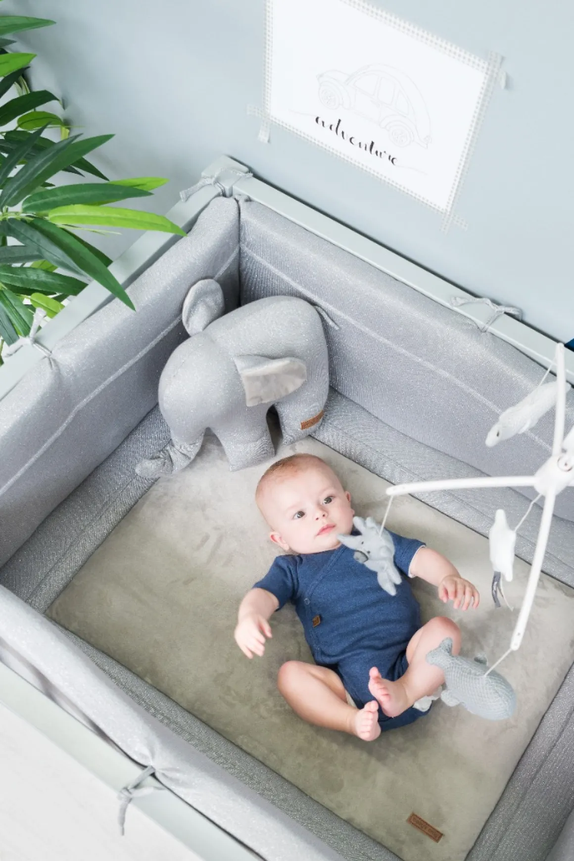 Baby's Only Boxkleed Sparkle Goud-Ivoor Mêlee - 80x100 cm