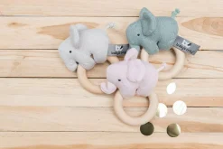 Baby's Only Houten Rammelaar Olifant Stonegreen