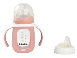 Beaba 2 In 1 Glazen Meegroeifles 210 ml Old Pink