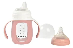 Beaba 2 In 1 Glazen Meegroeifles 210 ml Old Pink