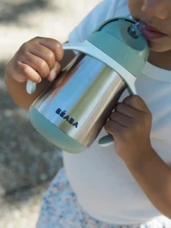 Beaba RVS Drinkbeker met Rietje 250ml Groen