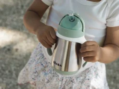 Beaba RVS Drinkbeker met Rietje 250ml Groen
