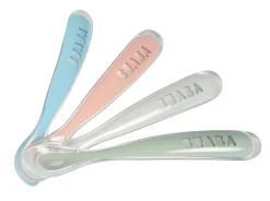 Beaba Set van 4 Siliconenlepels 1ste leeftijd - Eucalyptus (Windy Blue+Eucalyptus Green+Light Mist+Oudroze)