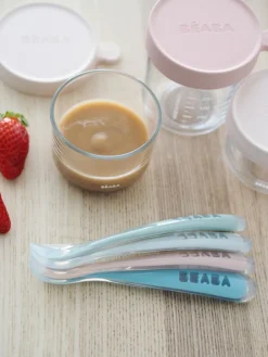 Beaba Set van 4 Siliconenlepels 1ste leeftijd - Eucalyptus (Windy Blue+Eucalyptus Green+Light Mist+Oudroze)