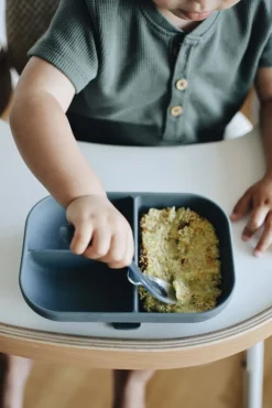 Beaba Siliconen Bord met Compartimenten en Zuignap - Mineral