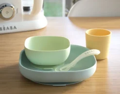 Beaba Siliconen Eetset 4 Stuks - Geel