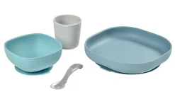 Beaba Siliconen Maaltijdkoffer 4 Stuks - Jungle - Ass Blauw