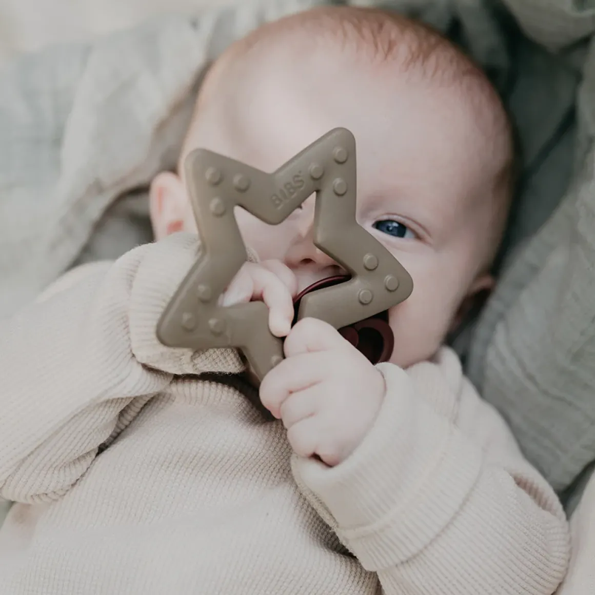 Bibs Baby Bitie Star Bijtring Blue