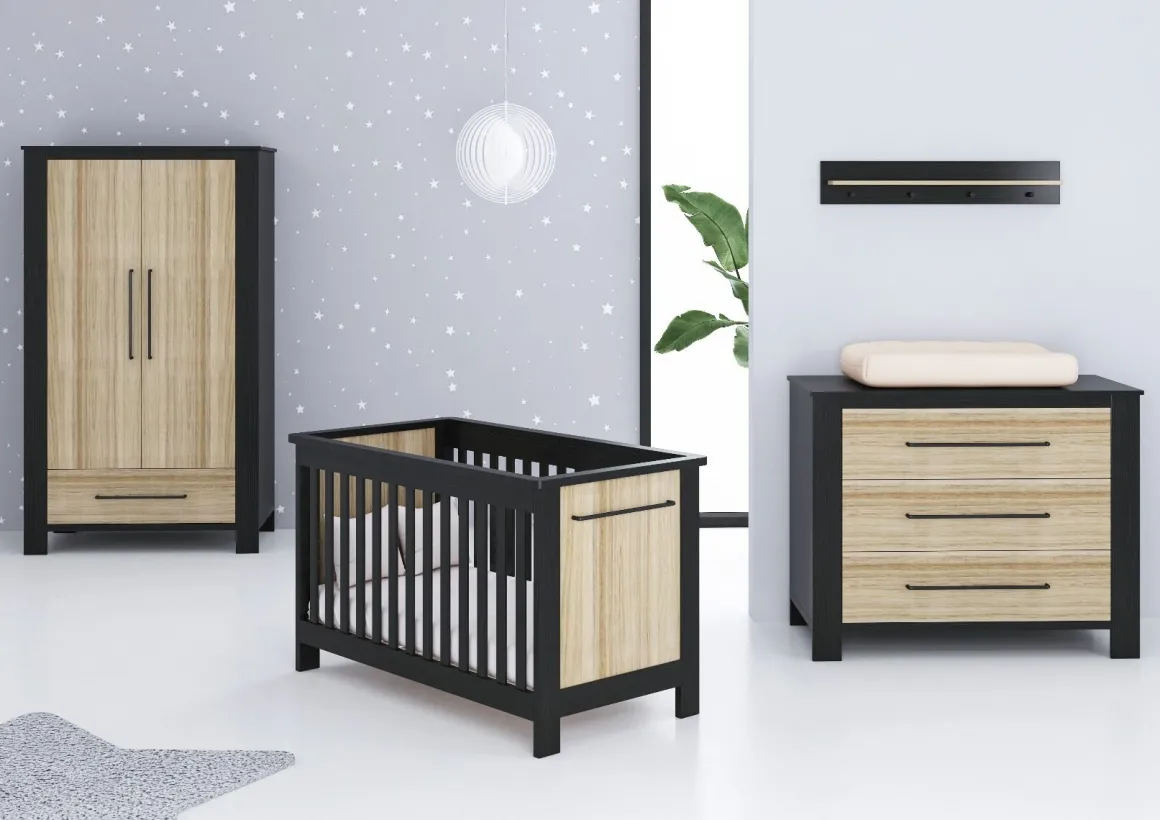 Born Lucky Baby Bed Zwart Oxford