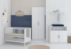 Born Lucky Babykamer Wit 3 Delig Baby Bed Lola + Commode Texas + Kledingkast Texas