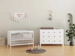 Born Lucky Babykamer Wit 2 Delig Baby Bed Lola + Commode Bretagne