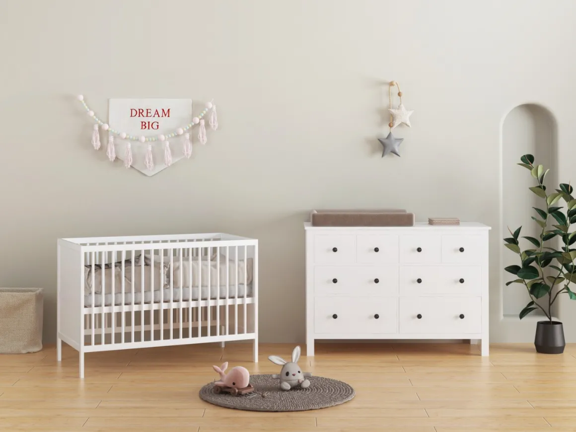 Born Lucky Babykamer Wit 2 Delig Baby Bed Lola + Commode Bretagne