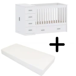 Born Lucky Combi Ledikant Memphis Wit Met Matras