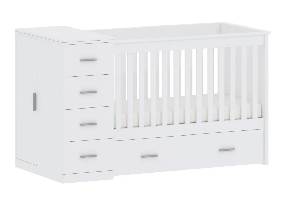 Born Lucky Combi Ledikant Memphis Wit Met Matras