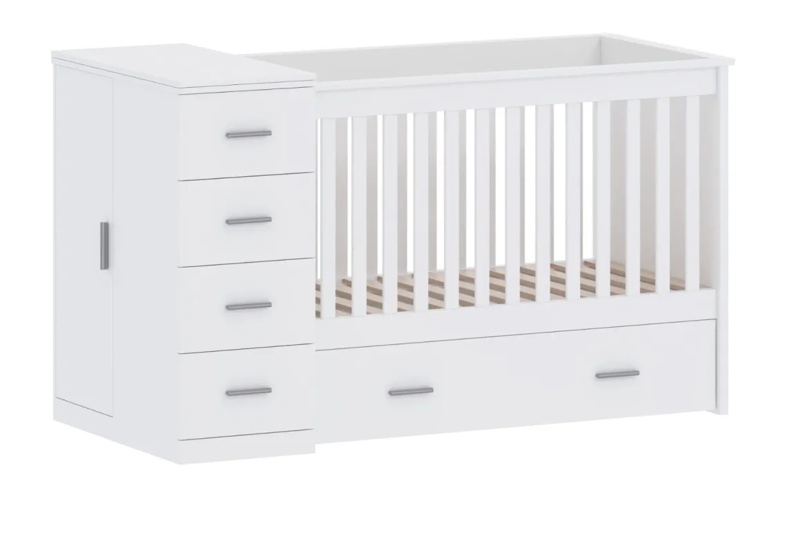 Born Lucky Combi Ledikant Memphis Wit Met Matras