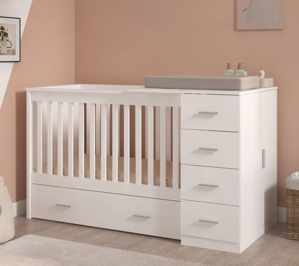 Born Lucky Combi Ledikant Memphis Wit Met Matras