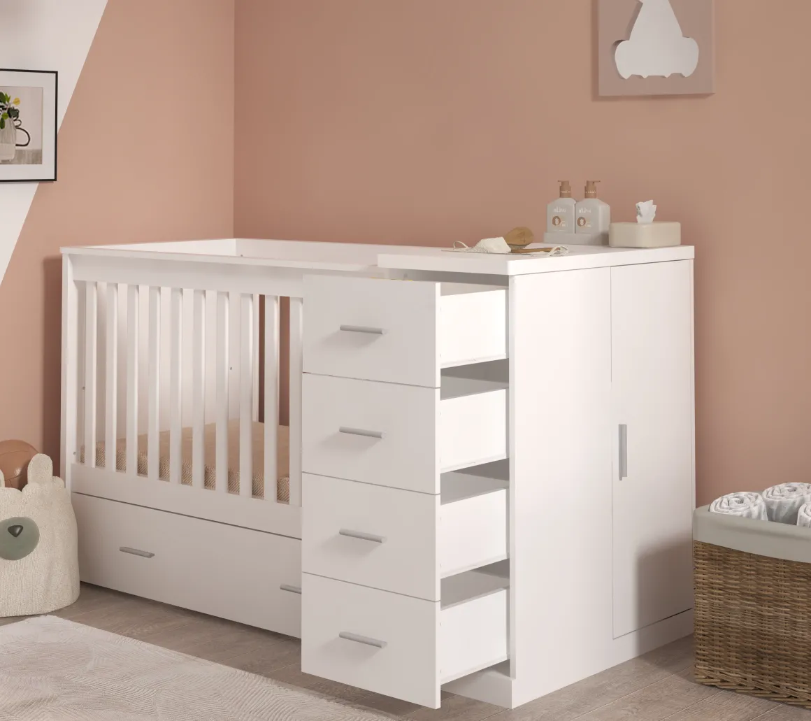 Born Lucky Combi Ledikant Memphis Wit Met Matras