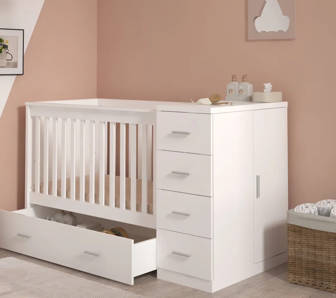 Born Lucky Combi Ledikant Memphis Wit Met Matras