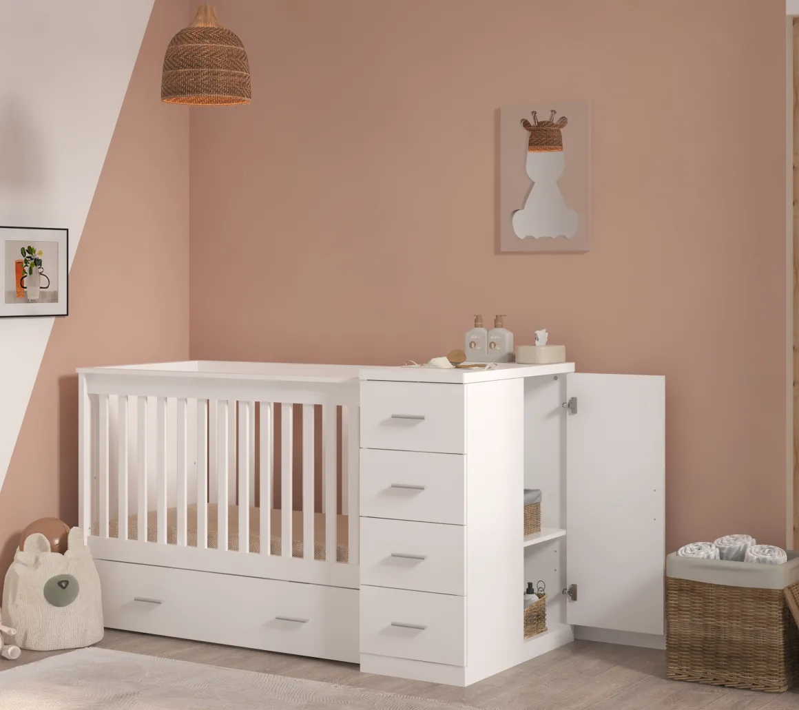 Born Lucky Combi Ledikant Memphis Wit Met Matras