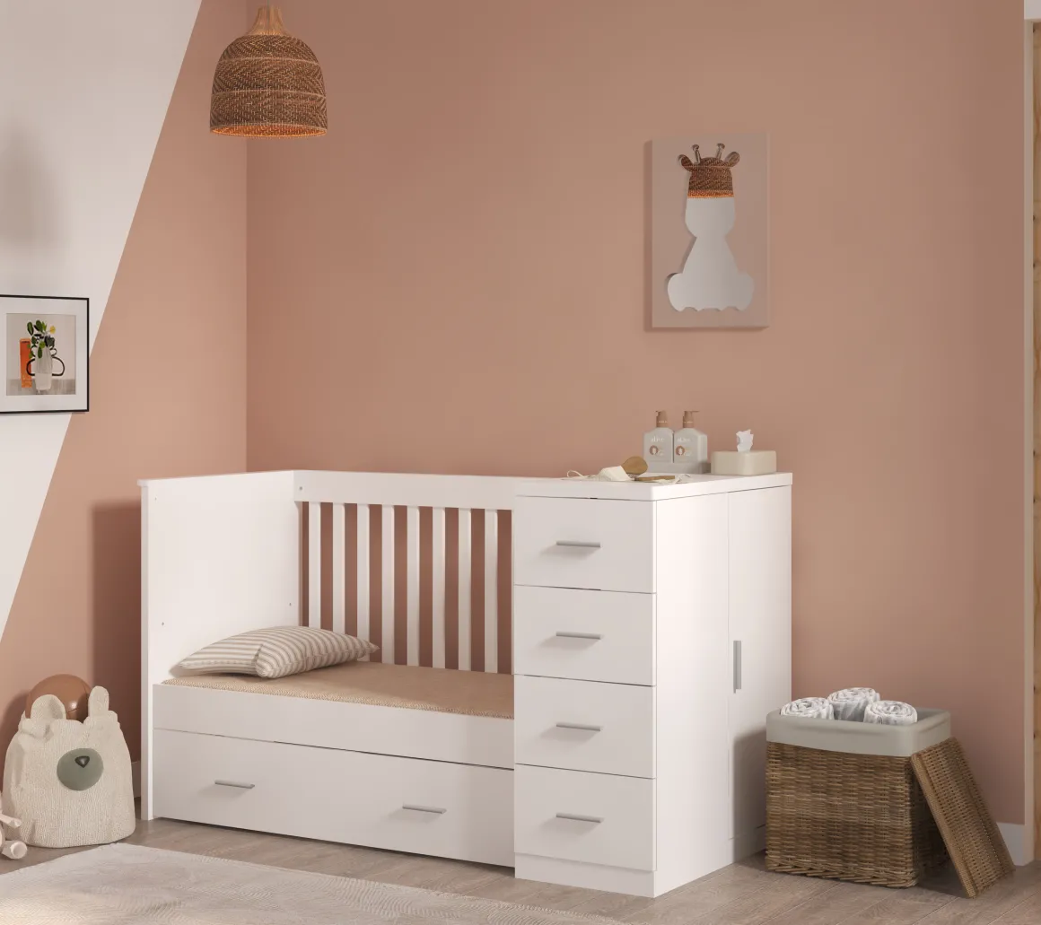 Born Lucky Combi Ledikant Memphis Wit Met Matras