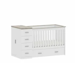 Born Lucky Combi Ledikant Memphis Wit Grijs Met Matras