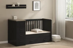 Born Lucky Combi Ledikant Memphis Zwart Eiken