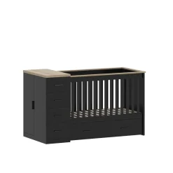 Born Lucky Combi Ledikant Memphis Zwart Eiken