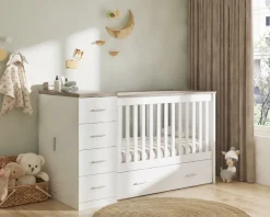 Born Lucky Combi Ledikant Memphis Wit Grijs