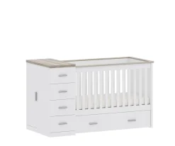 Born Lucky Combi Ledikant Memphis Wit Grijs