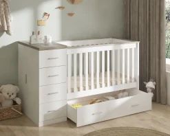 Born Lucky Combi Ledikant Memphis Wit Grijs