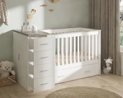 Born Lucky Combi Ledikant Memphis Wit Grijs