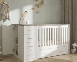 Born Lucky Combi Ledikant Memphis Wit Grijs