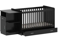 Born Lucky Meegroei Ledikant Met Lade Sydney Zwart 70 x 140 cm