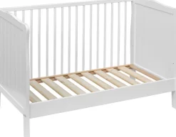 Born Lucky Meegroei Ledikant Met Veiligheidsrekje 70 x 140 cm Wit + Born Lucky Junior Matras 70 x 140 cm