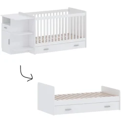 Born Lucky Meegroei Ledikant Met Lade Sydney Wit 70 x 140 cm