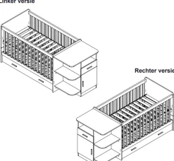 Born Lucky Meegroei Ledikant Met Lade Sydney Wit 70 x 140 cm