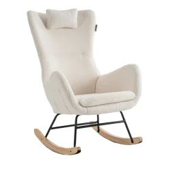 Born Lucky Schommelstoel Teddy Stof Wit