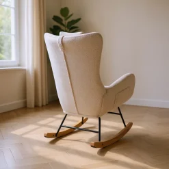 Born Lucky Schommelstoel Teddy Stof Wit