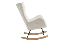 Born Lucky Schommelstoel Teddy Stof Wit