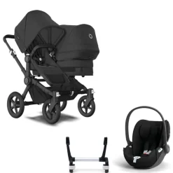 Bugaboo Donkey 5 Duo Kinderwagen 3 In 1 Black Midnight Black Met Cybex Cloud T Groep 0 Autostoel