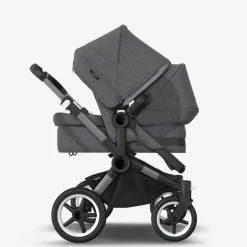 Bugaboo Donkey 5 Duo Kinderwagen 3 In 1 Graphite Grey Melange Met Cybex Cloud T Groep 0 Autostoel + Isofix Base + Voetenzak