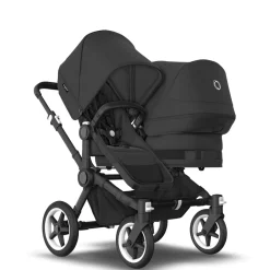 Bugaboo Donkey 5 Duo Kinderwagen 3 In 1 Black Midnight Black + Isofix Base + Voetenzak