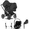 Bugaboo Donkey 5 Duo Kinderwagen 3 In 1 Black Midnight Black Met Cybex Cloud T Groep 0 Autostoel + Isofix Base