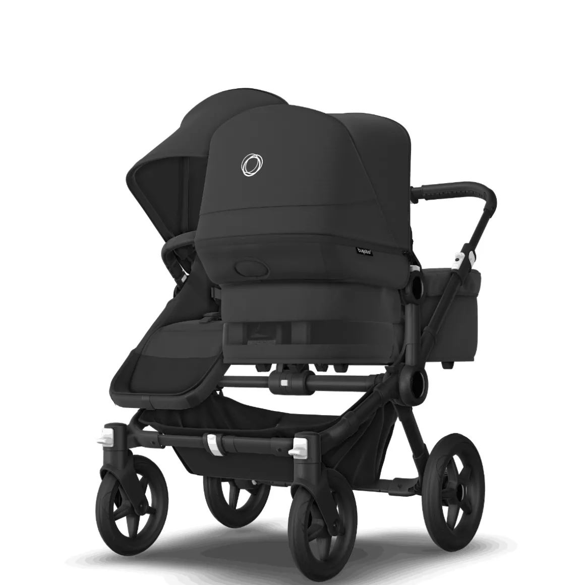 Bugaboo Donkey 5 Duo Kinderwagen 3 In 1 Black Midnight Black Met Cybex Cloud T Groep 0 Autostoel + Isofix Base