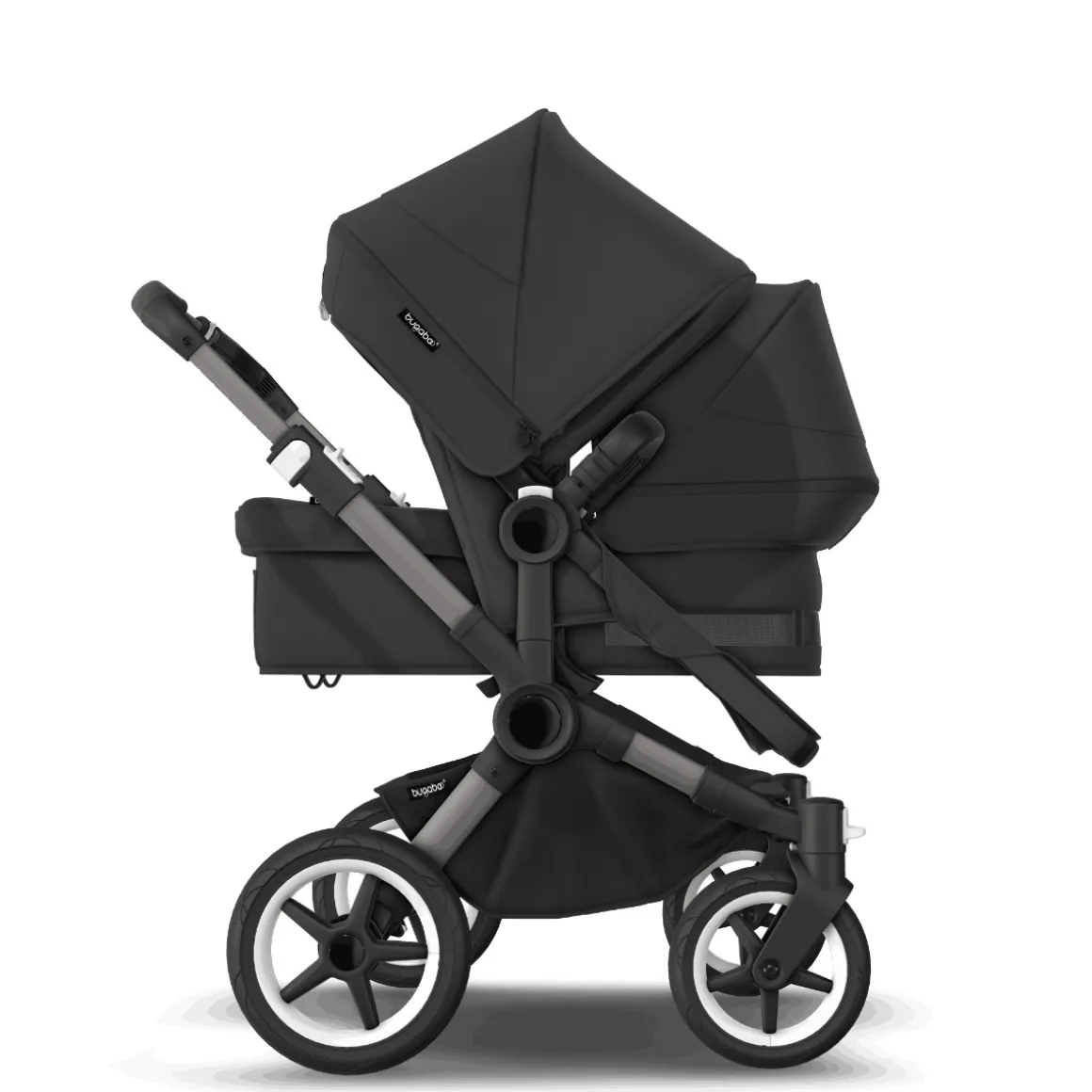 Bugaboo Donkey 5 Duo Kinderwagen 2 In 1 Graphite Midnight Black + Voetenzak