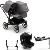 Bugaboo Donkey 5 Duo Kinderwagen 3 In 1 Graphite Grey Melange + Isofix Base