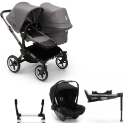 Bugaboo Donkey 5 Duo Kinderwagen 3 In 1 Graphite Grey Melange + Isofix Base