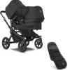 Bugaboo Donkey 5 Duo Kinderwagen 2 In 1 Black Midnight Black + Voetenzak